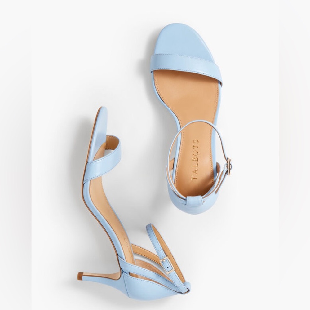 NWOT Talbots 3” Rosalie Ankle Strap Sandals Size 10 Modern Classic Soft Girl